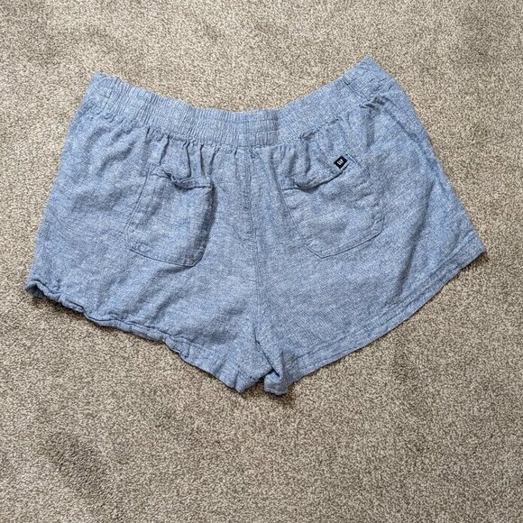 Women's GAP Blue Linen / Rayon Pull-On High Rise Shorts w Pockets; Size XXL - Picture 2 of 5